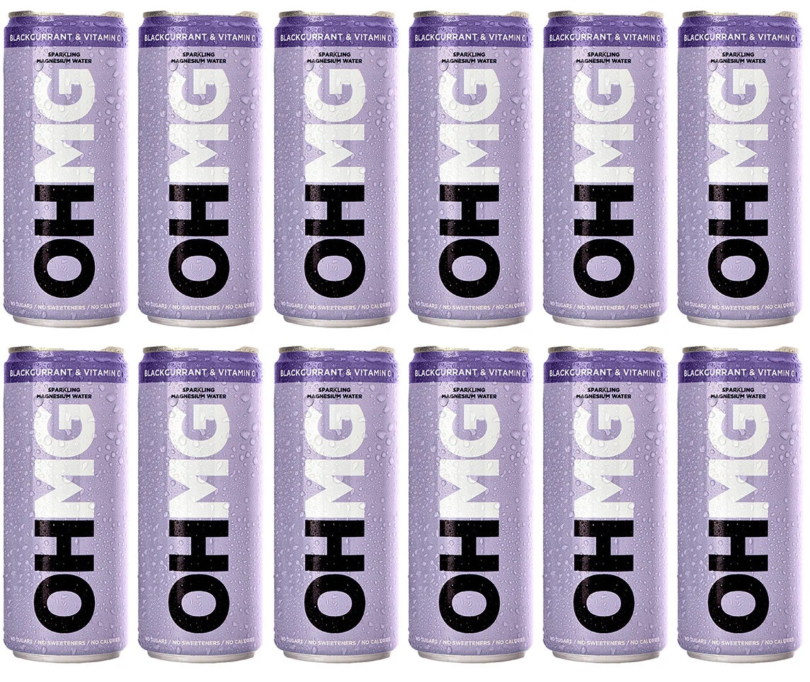12 x OHMG Blackcurrant & Vitamin C  Sparkling Water - 330ml
