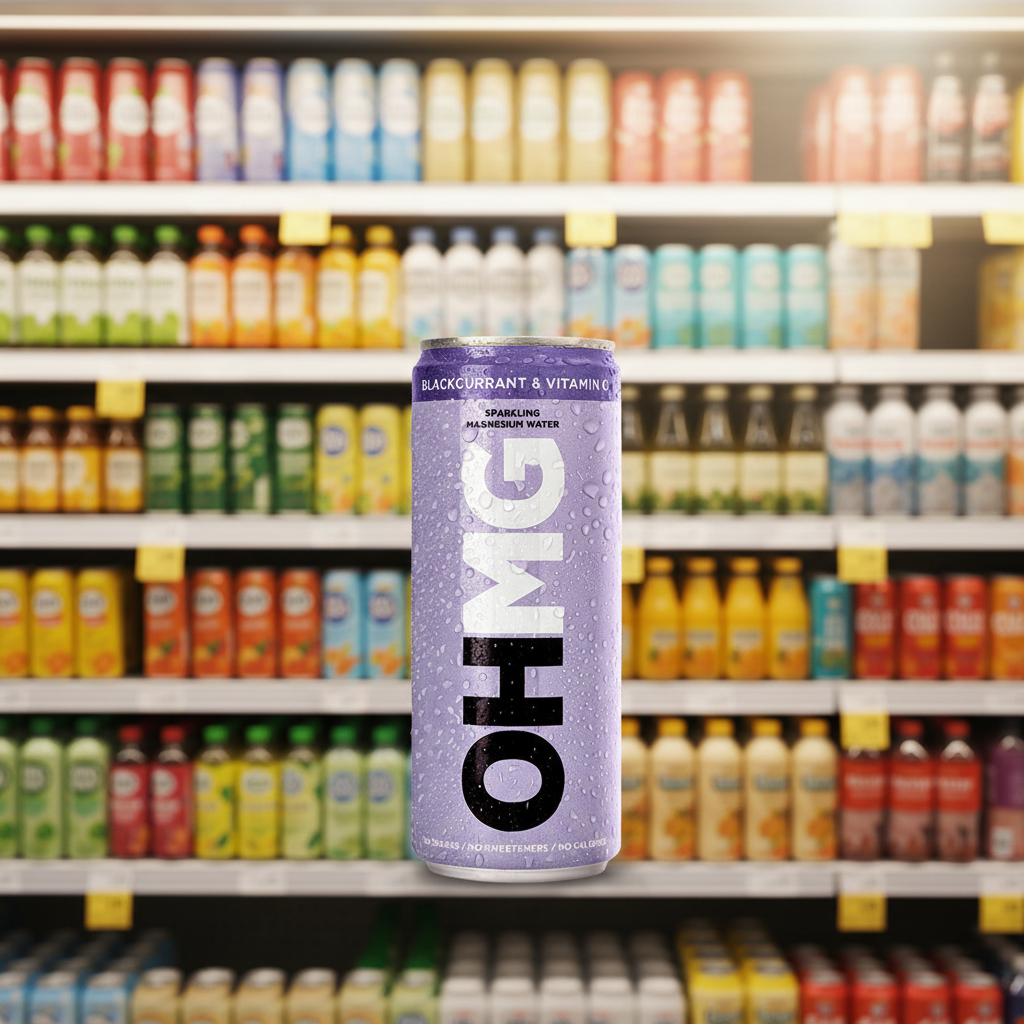 12 x OHMG Blackcurrant & Vitamin C  Sparkling Water - 330ml