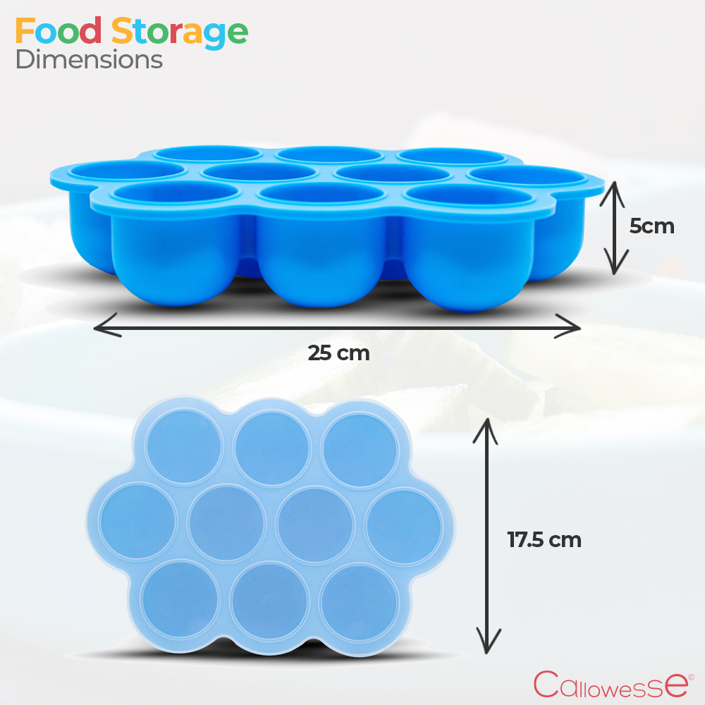 Callowesse Silicone Food Portion Storage Container & Lid – Green