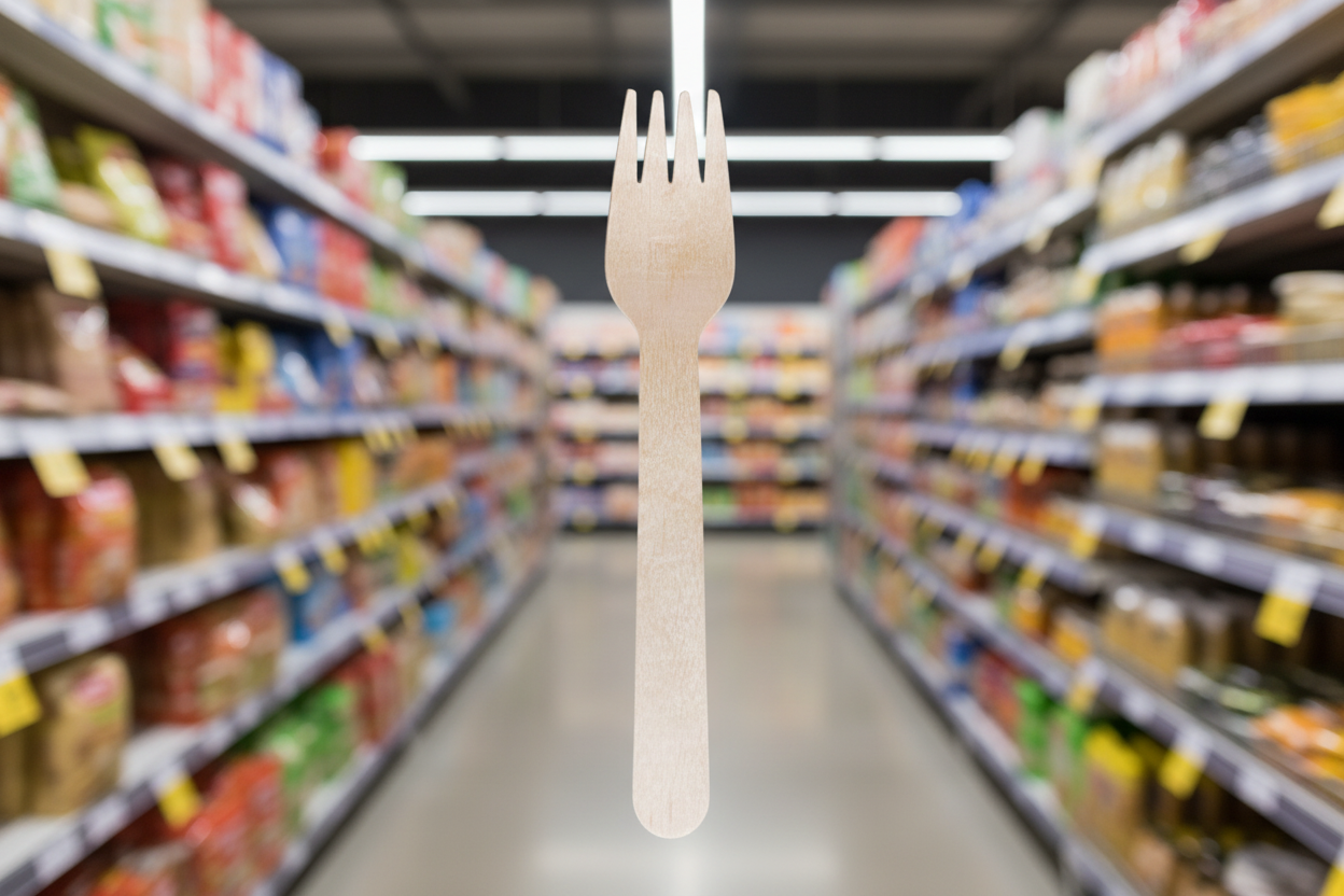 D2E Cutlery Wooden Fork 6In 1000Pk X 1