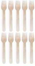 10 x D2E Cutlery Wooden Fork 6In 100Pk X 10