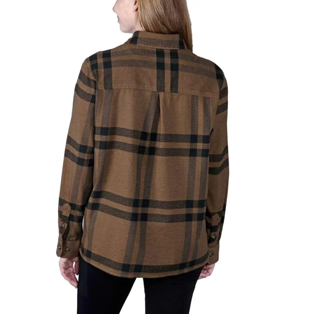 Carhartt 105989 Women's Rugged Flex Loose Fit Midweight Flannel Long-Sleeve Plaid Shirt