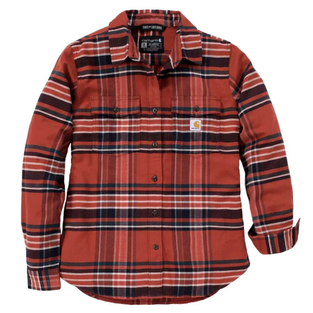 Carartt 107135 Women's TENCEL Fiber Series Relaxed Fit Long-Sleeve Flannel Shirt
