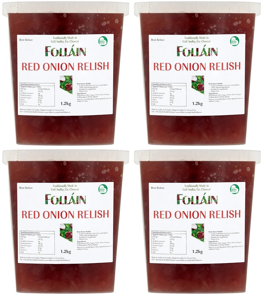 4 x Folláin Red Onion Relish 1.2Kg