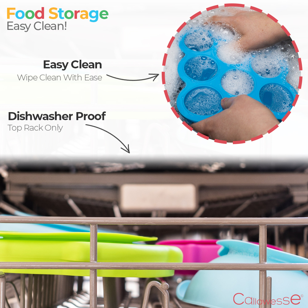 Callowesse Silicone Food Portion Storage Container & Lid – Blue