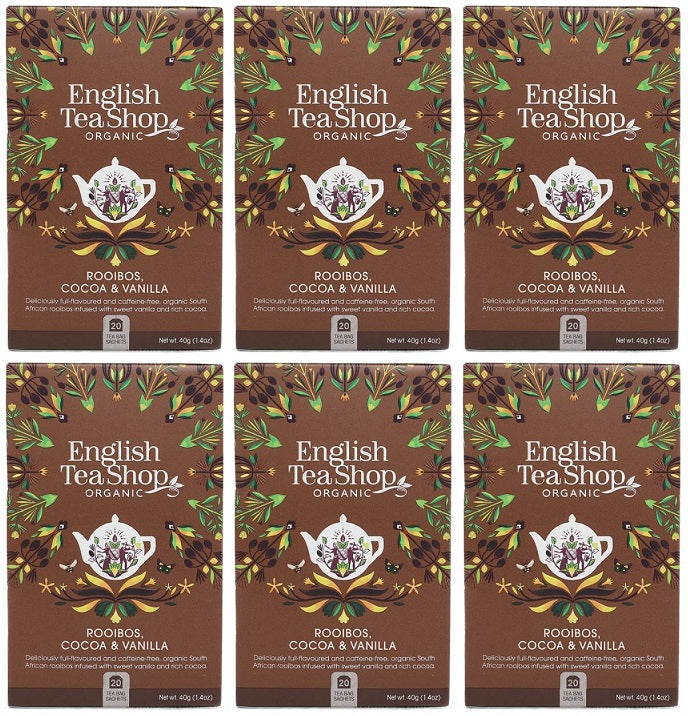 6 x English Tea Shop Chocolate, Rooibos & Vanilla - 20Bags