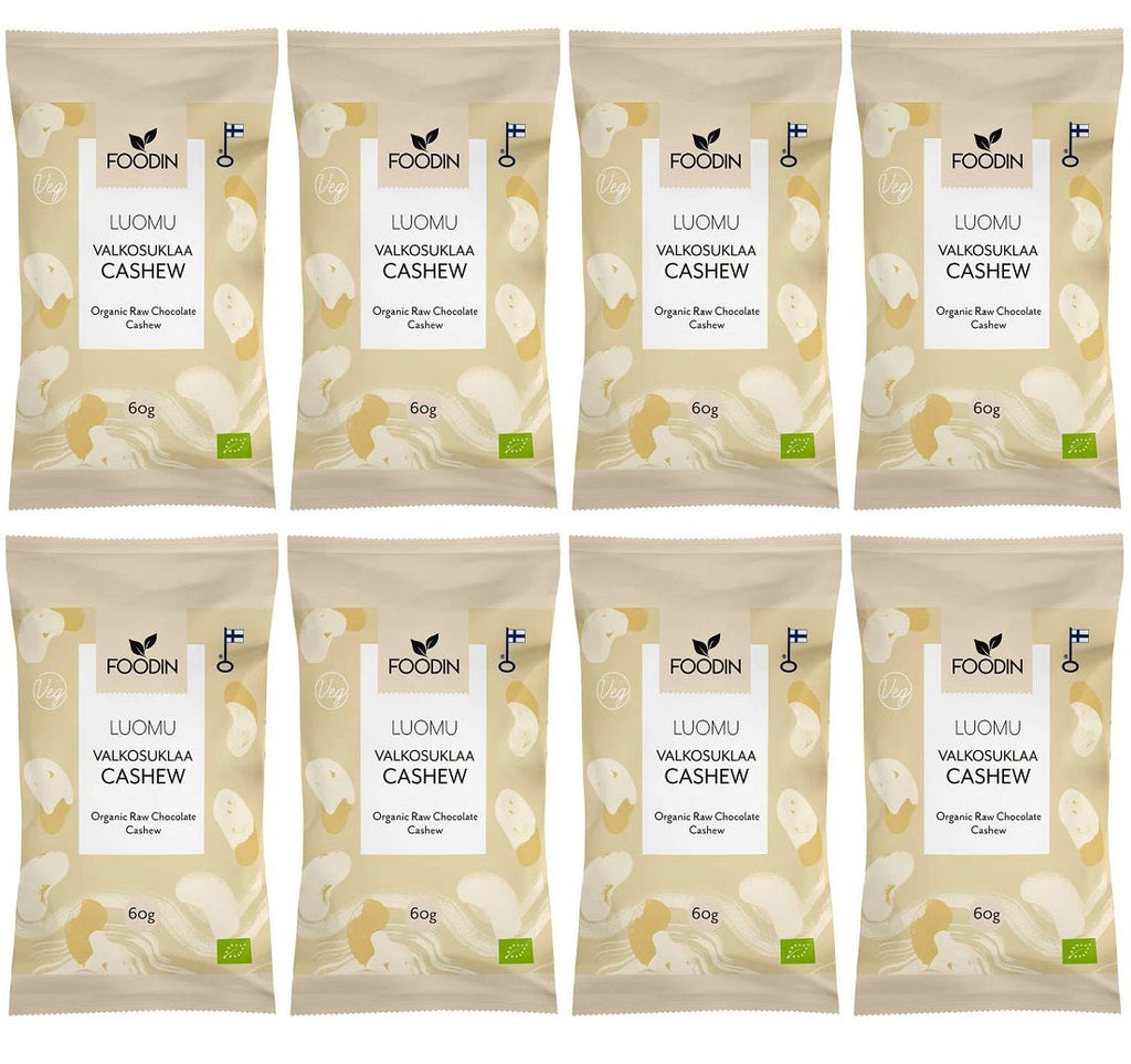 8 x Foodin Org Raw White Chocolate Cashew - 50g