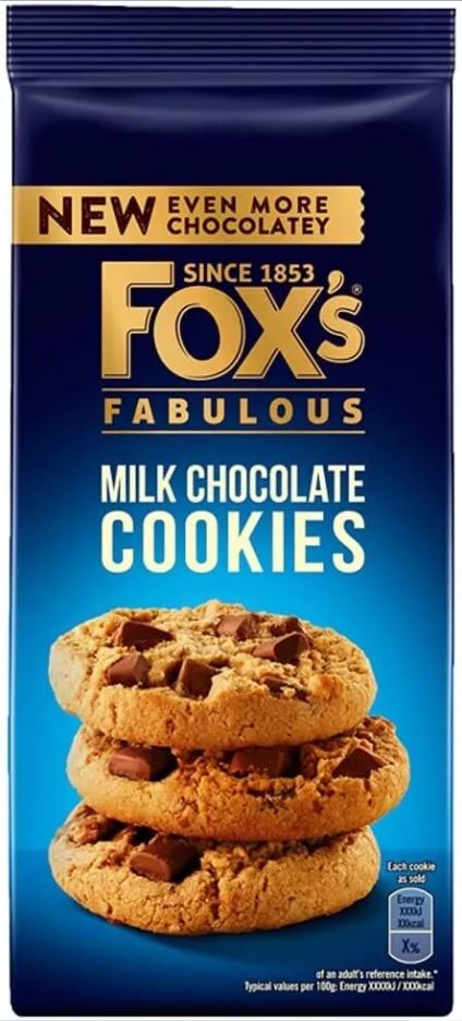 8 x Foxs Milk Choc Chunkie Cookie 180Gm