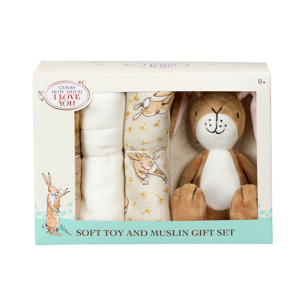 Rainbow Designs Guess How Much I Love You Soft Toy & Muslin Set