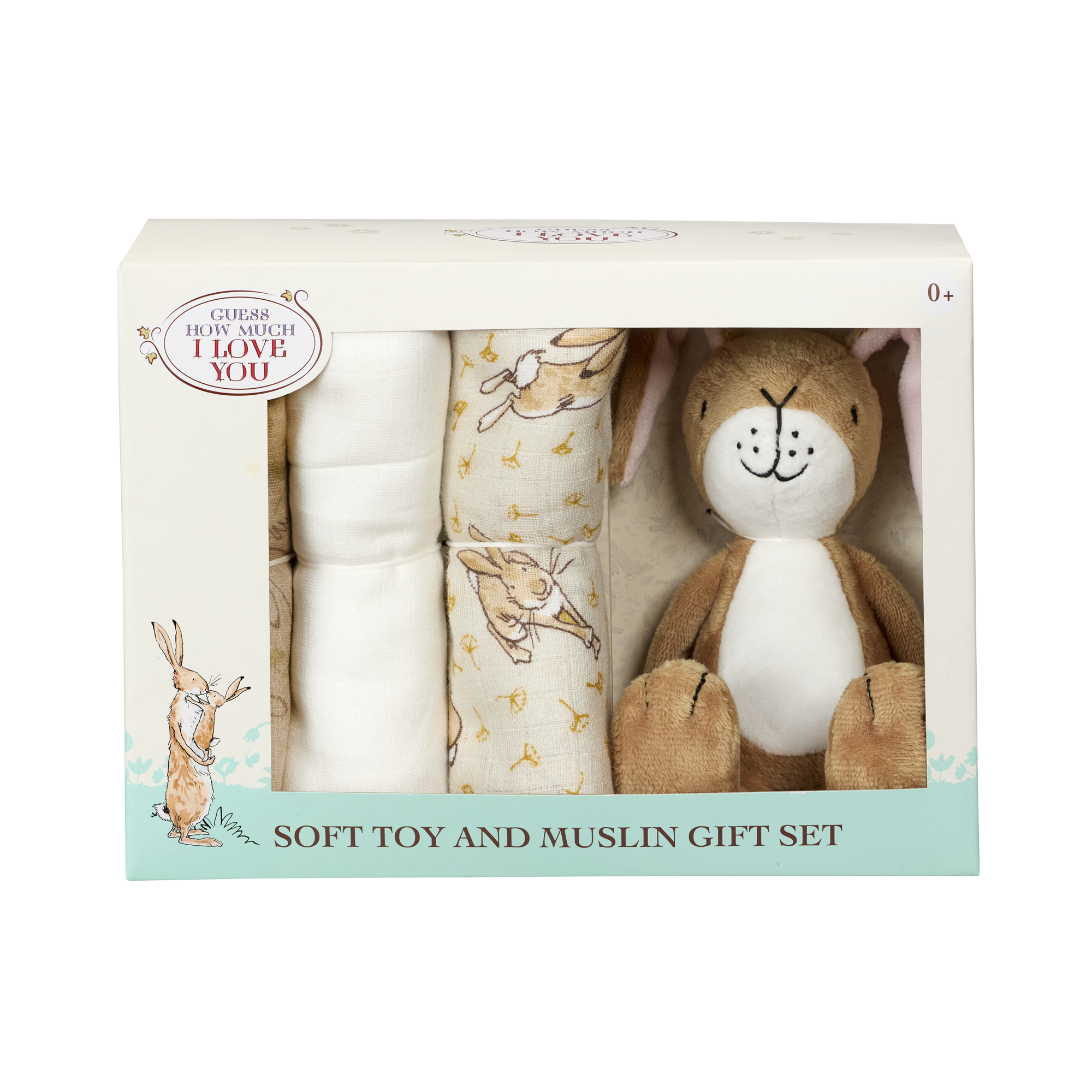 Rainbow Designs Guess How Much I Love You Soft Toy & Muslin Set