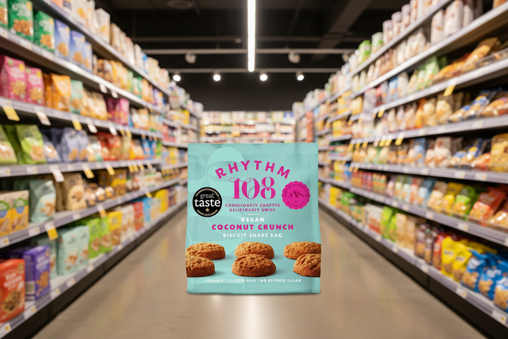 8 x Rhythm 108 Coconut Crunch Share Bag - 135g