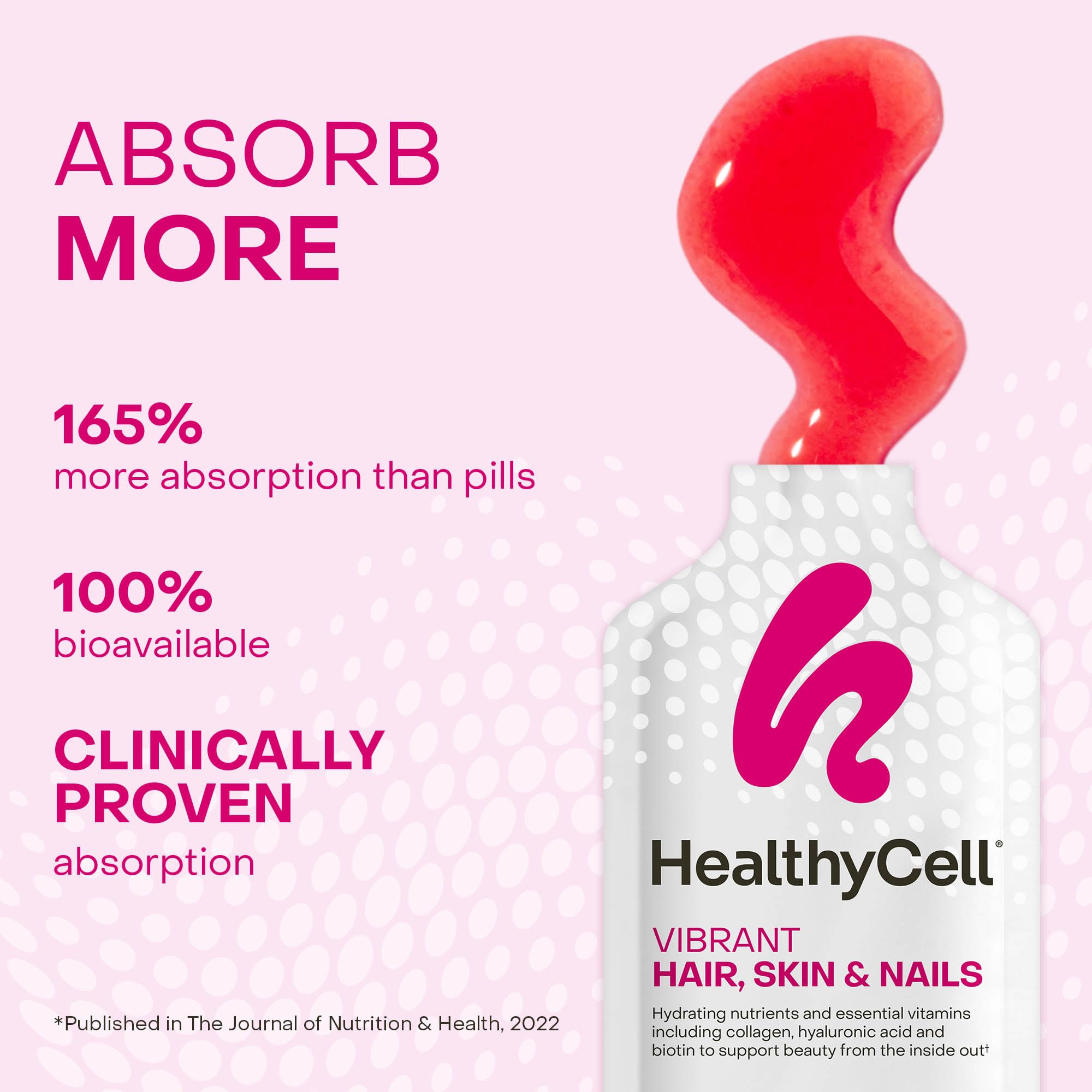HealthyCell Vibrant Hair, Skin & Nails Daily MicroGel – Hydrating Nutrients
