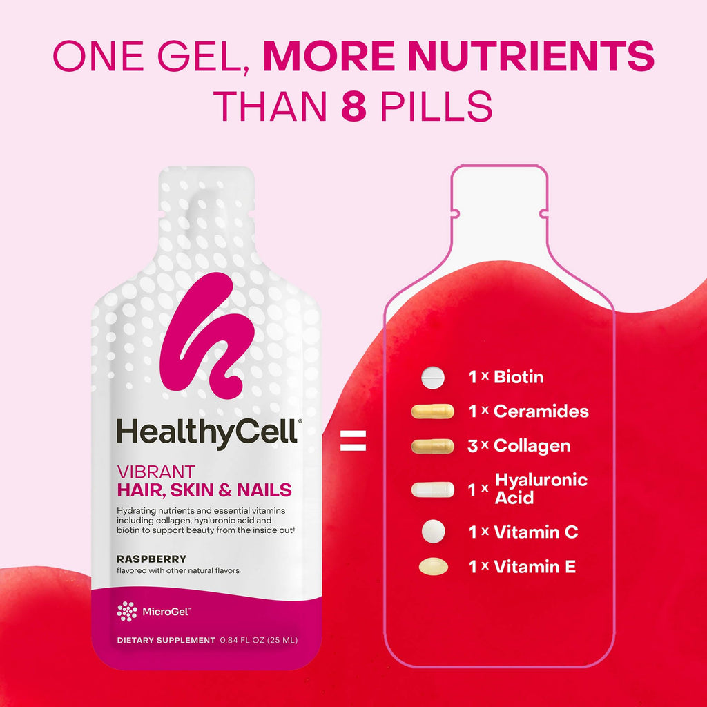 HealthyCell Vibrant Hair, Skin & Nails Daily MicroGel – Hydrating Nutrients