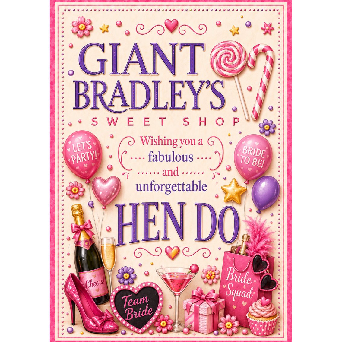 Hen Night Pink Sweet Party Pouch 150g