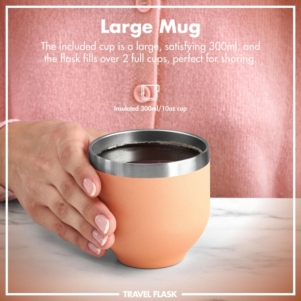 Luma Vacuum Insulated, Flask & Mug, Coral, 700ml (24oz)