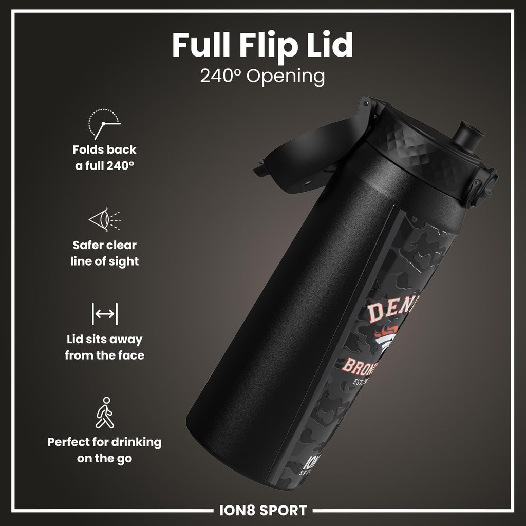 NFL x ION8 Insulated Steel Water Bottle, NFL Broncos, 750ml (24oz)