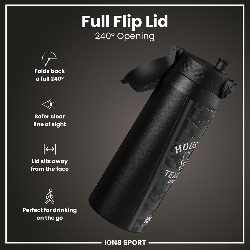 NFL x ION8 Insulated Steel Water Bottle, NFL Texans, 750ml (24oz)