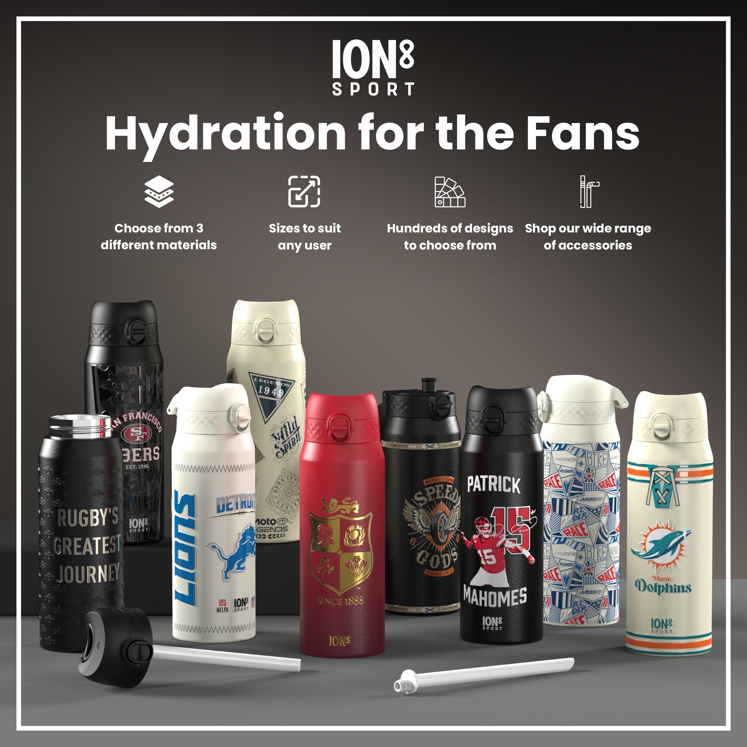 NFL x ION8 Insulated Steel Water Bottle, NFL Vikings, 750ml (24oz)