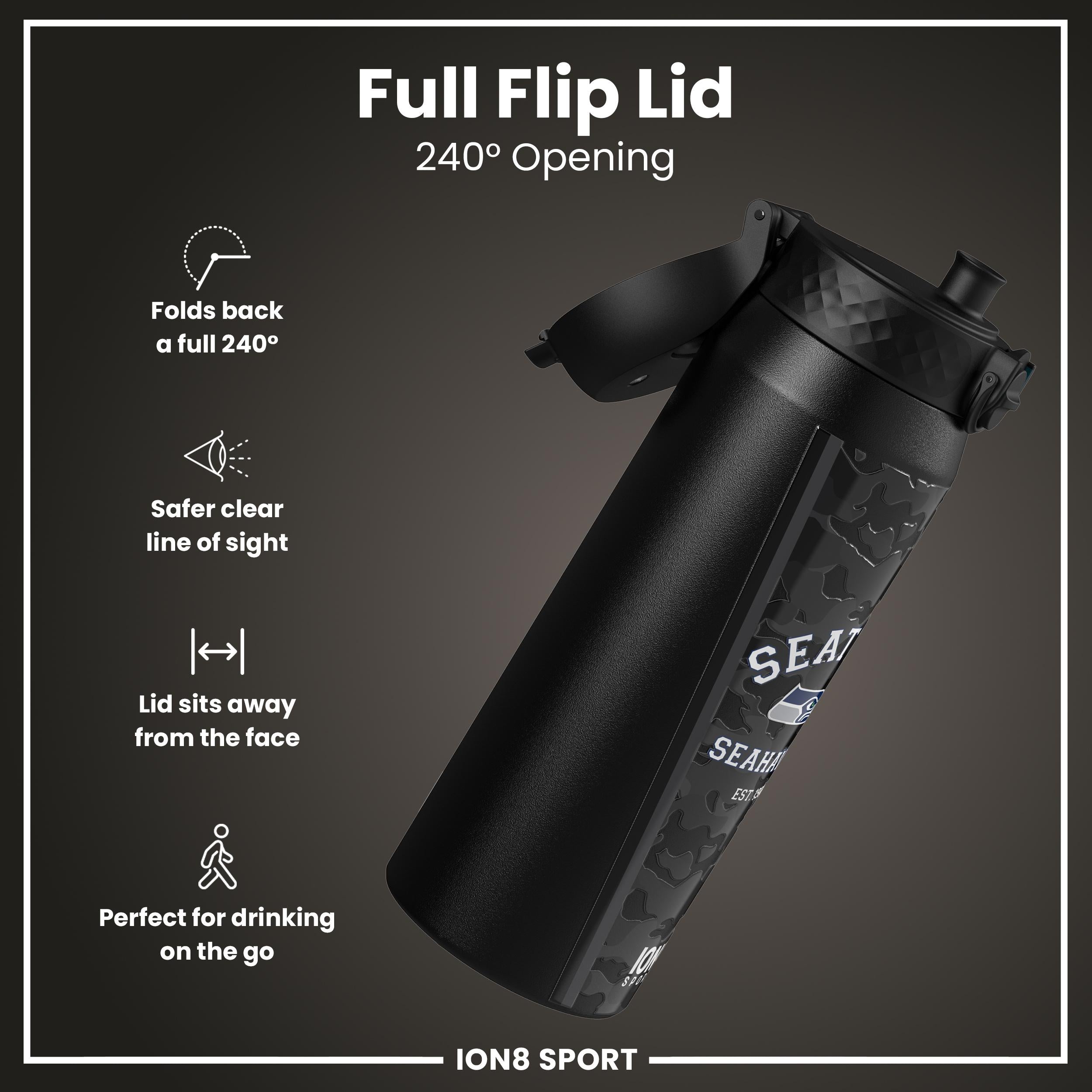 NFL x ION8 Insulated Steel Water Bottle, NFL Seahawks, 750ml (24oz)