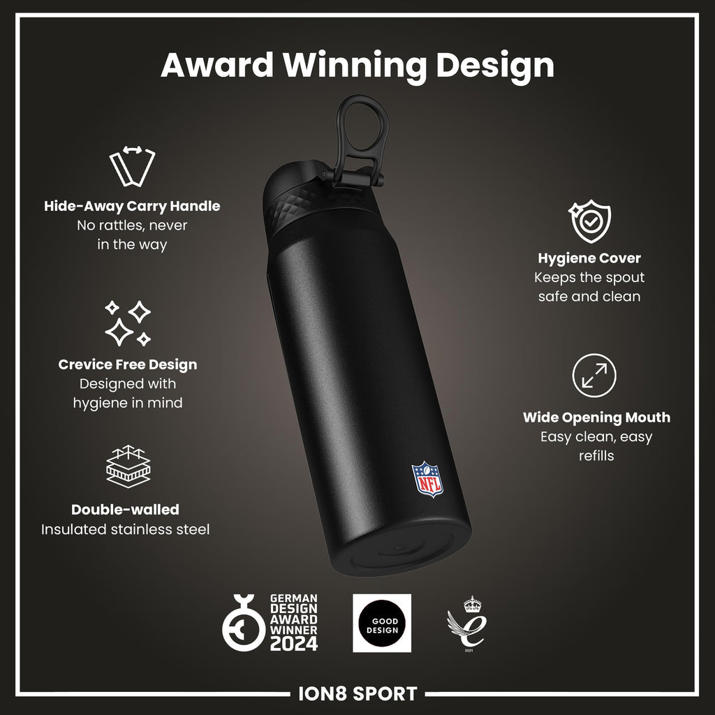 NFL x ION8 Insulated Steel Water Bottle, NFL Titans, 750ml (24oz)