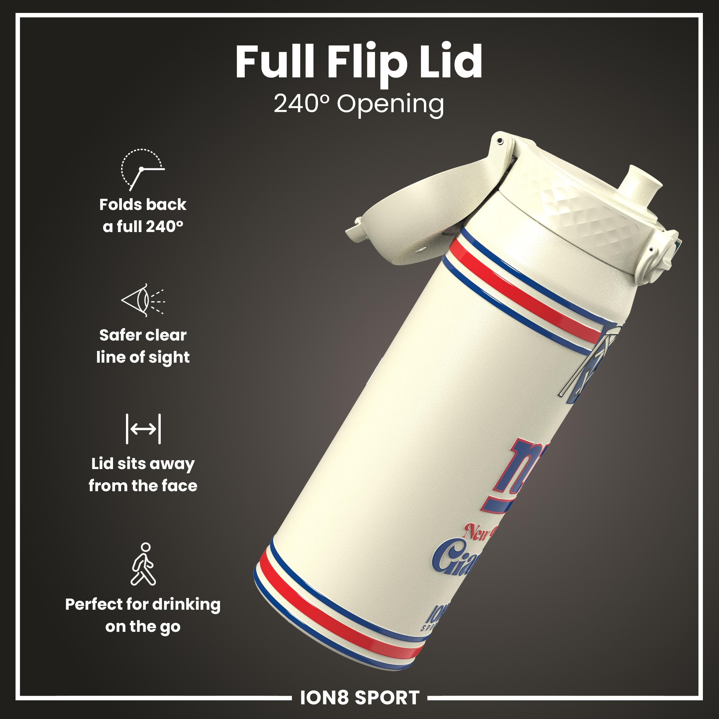 NFL x ION8 Insulated Steel Water Bottle, NFL Giants, 750ml (24oz)