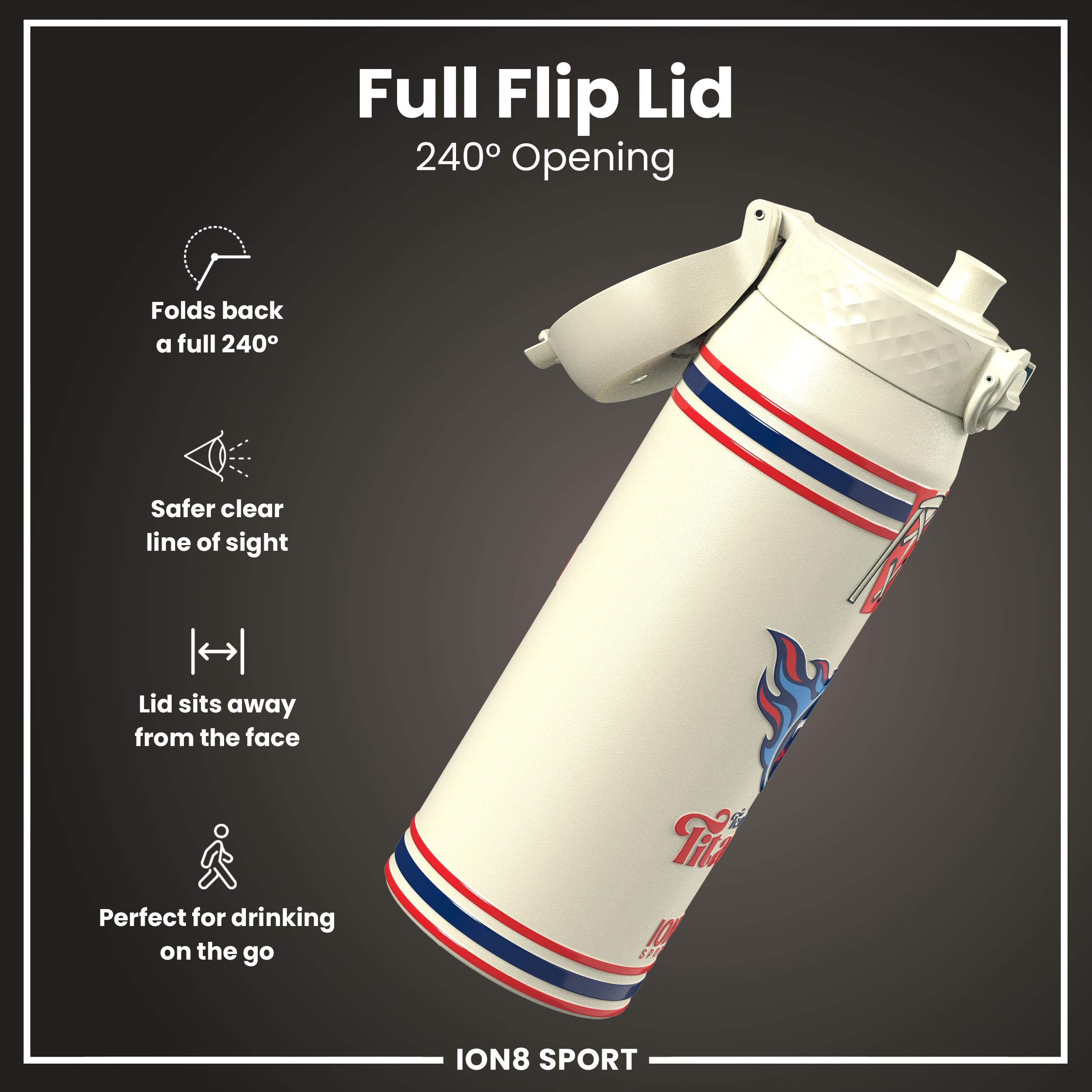NFL x ION8 Insulated Steel Water Bottle, NFL Titans, 750ml (24oz)
