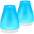 InnoGear Essential Oil Diffuser | 2-Pack Ultrasonic Diffusers for Home Aromatherapy, 7-Color LED, Auto Off