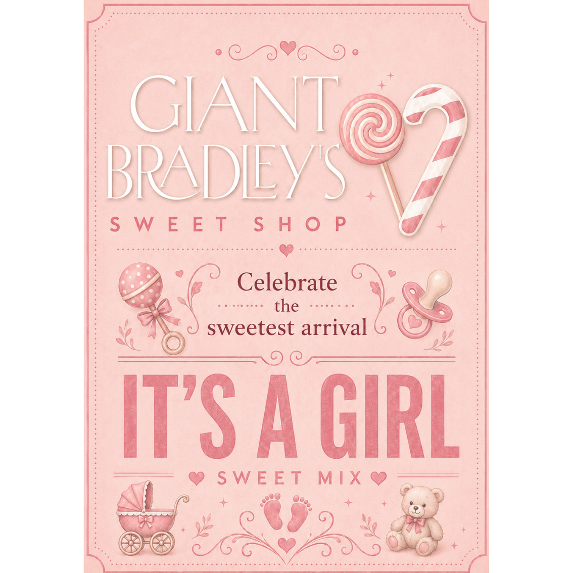 Its a Girl Pouch Perfect for Parties & Baby Showers 150g