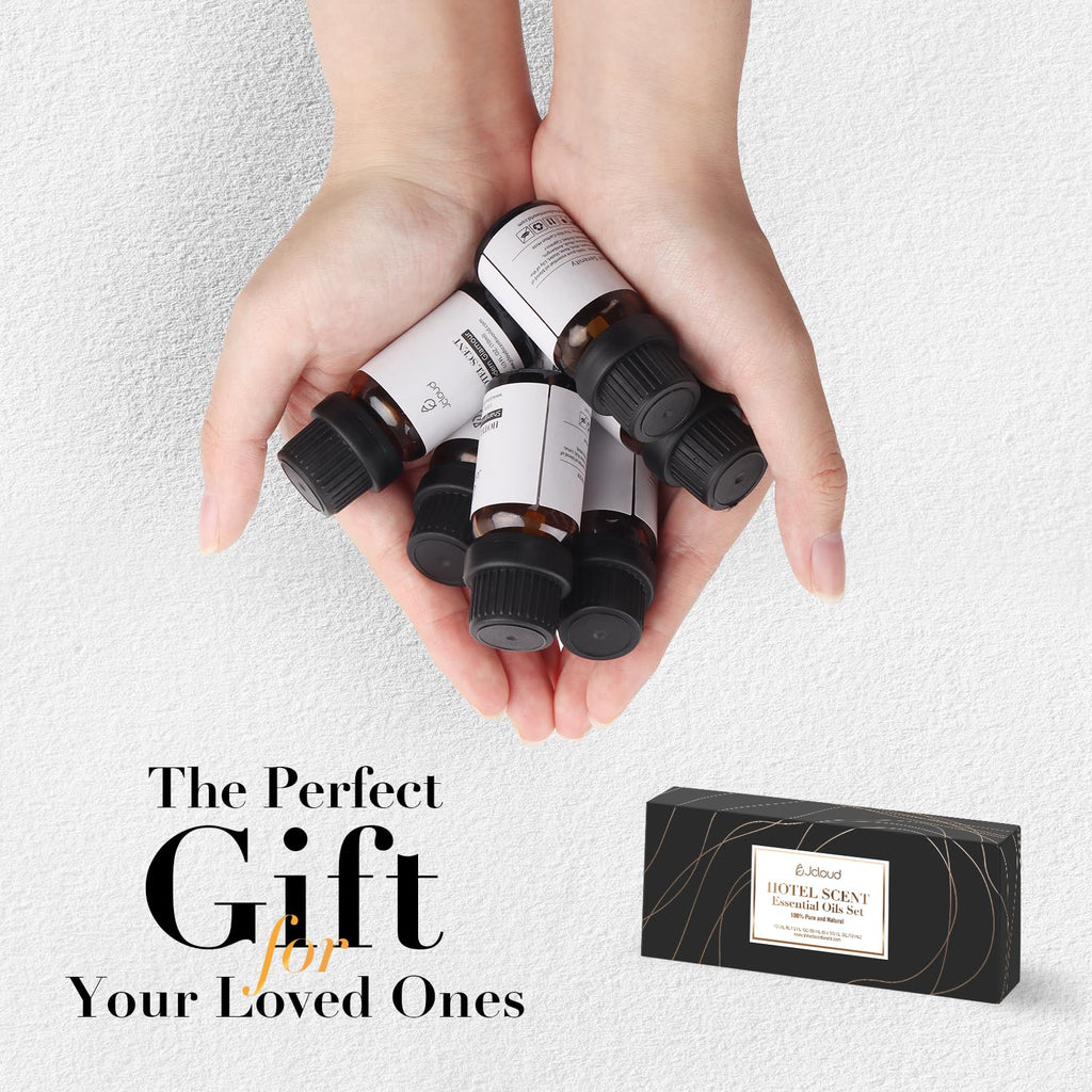 JCLOUD Hotel Diffuser Oils Set — Top 6 Luxury Hotel-Inspired Essential Oils (6x10mL)