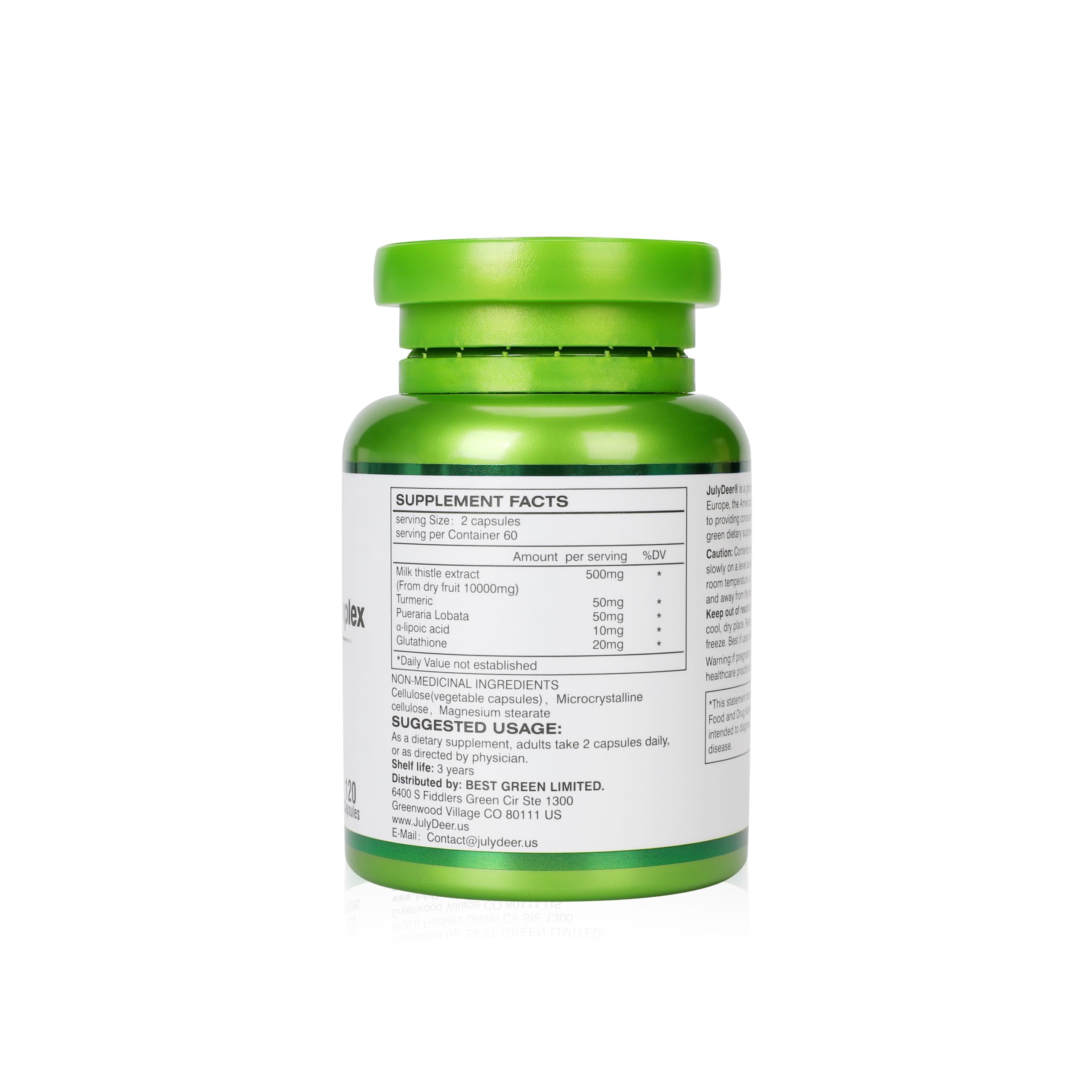 JulyDeer Milk Thistle 500 mg Silymarin – 2 Bottles (240 Capsules) | Liver Support