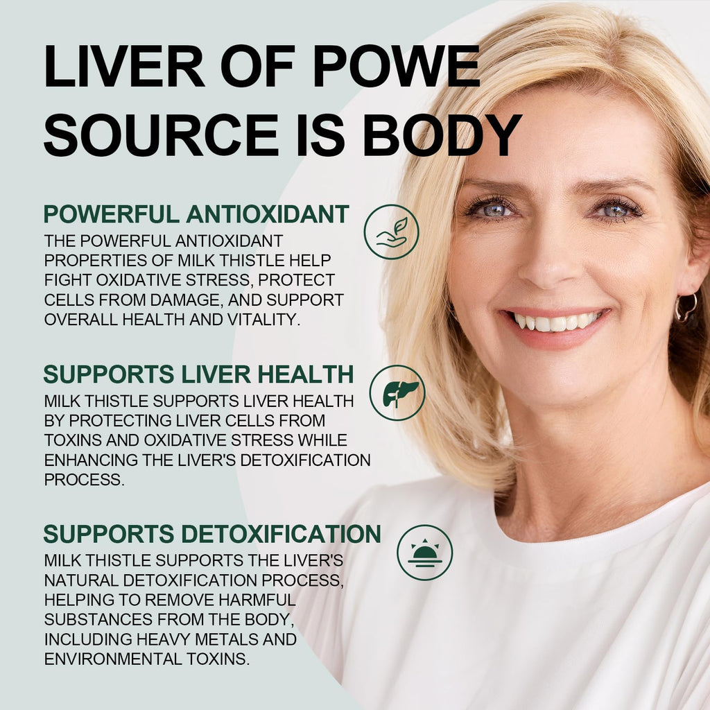 JulyDeer Milk Thistle 500 mg Silymarin – 2 Bottles (240 Capsules) | Liver Support