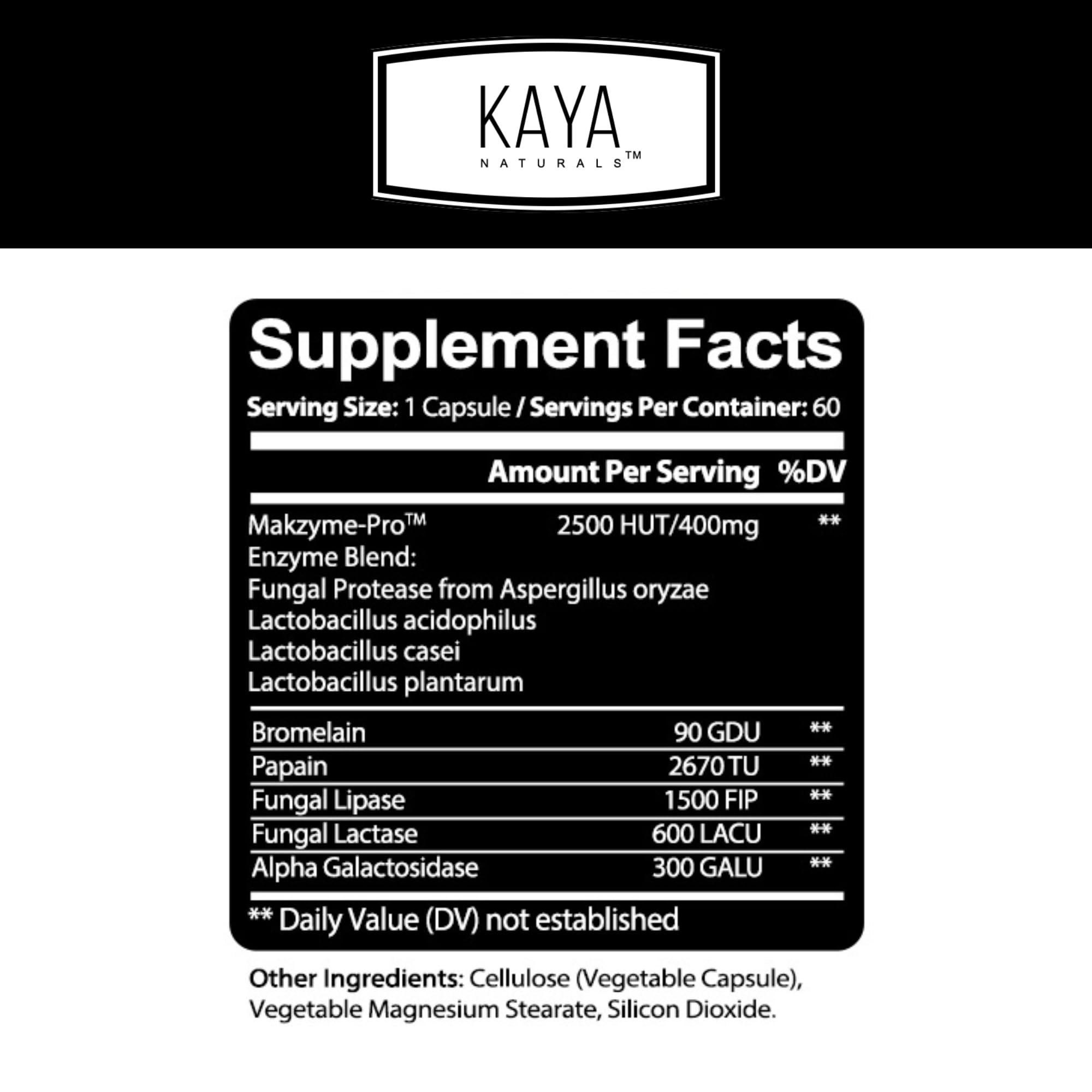 Kaya Naturals Digestive Enzymes with Prebiotics & Probiotics – 30 Veggie Caps