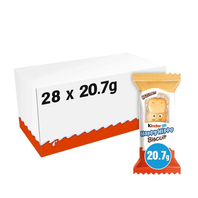 28 x Kinder Happy Hippo Hazelnut Biscuit 20.7G