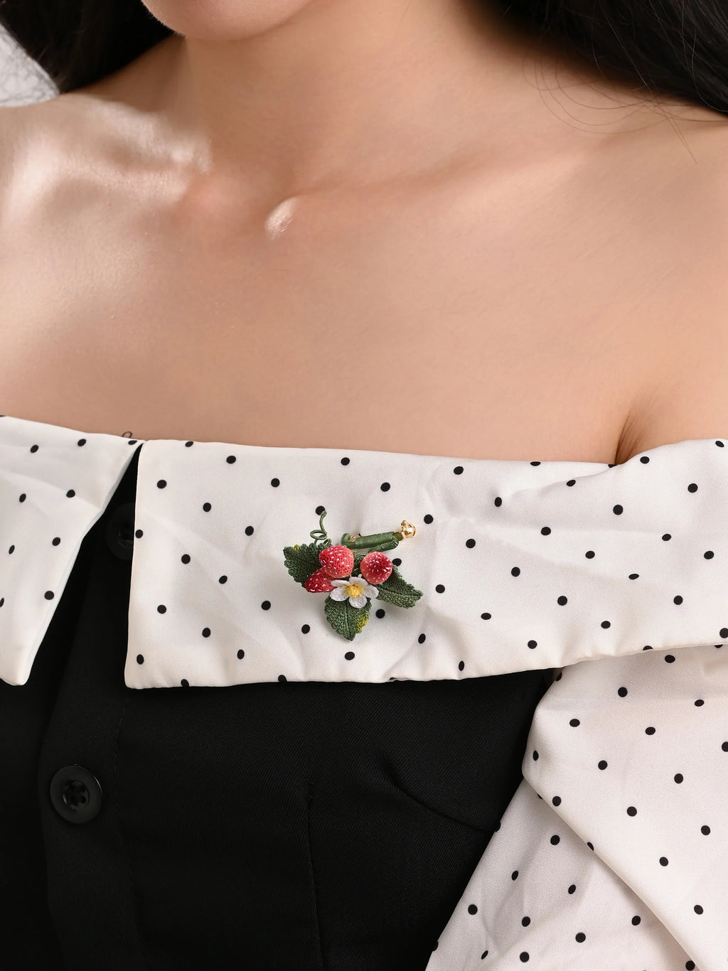Strawberry Micro Brooch