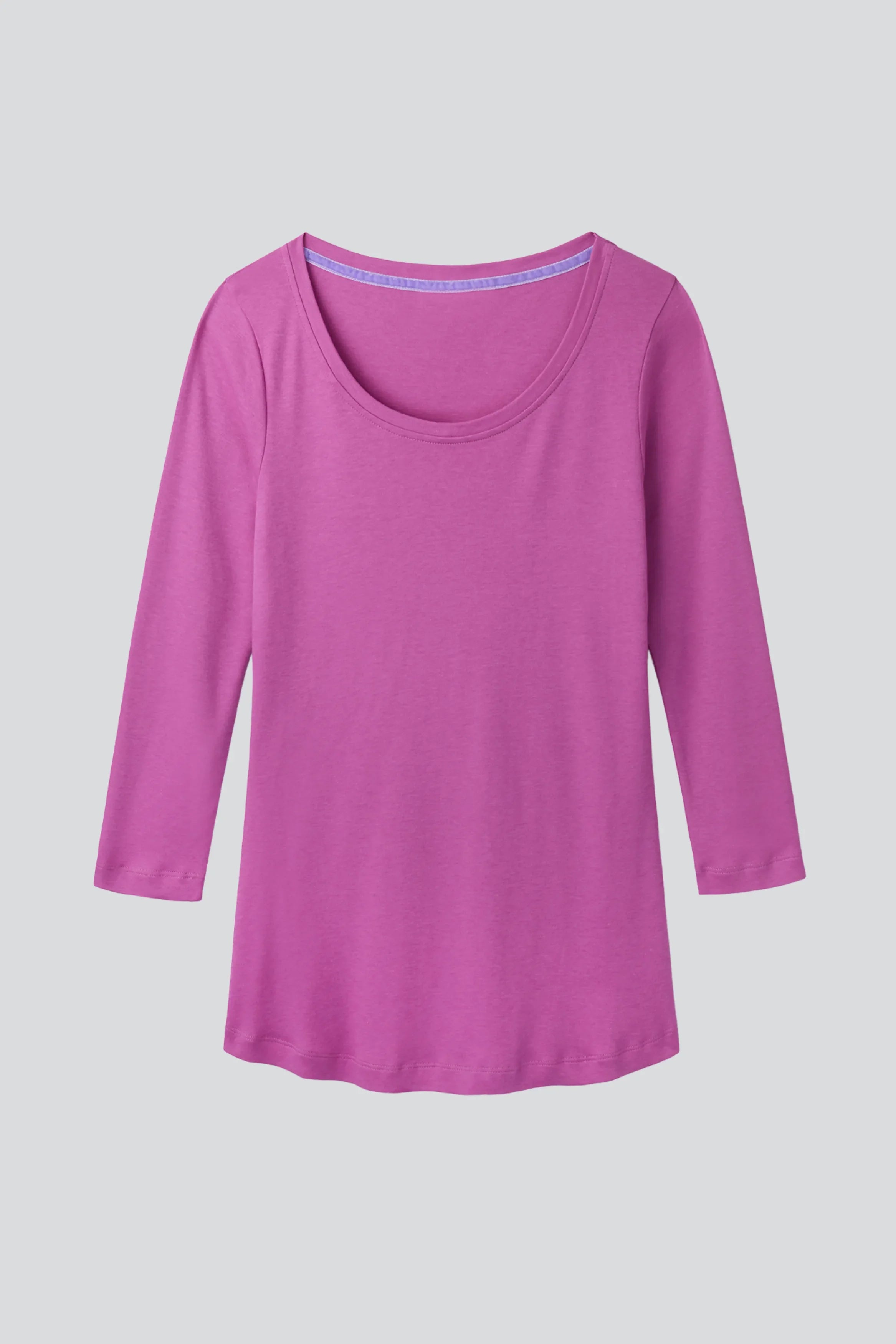 3/4 Sleeve Scoop Neck Cotton Modal T-Shirt
