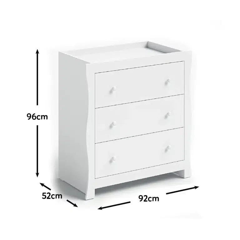 Little Acorns Traditional Sleigh Dresser - White