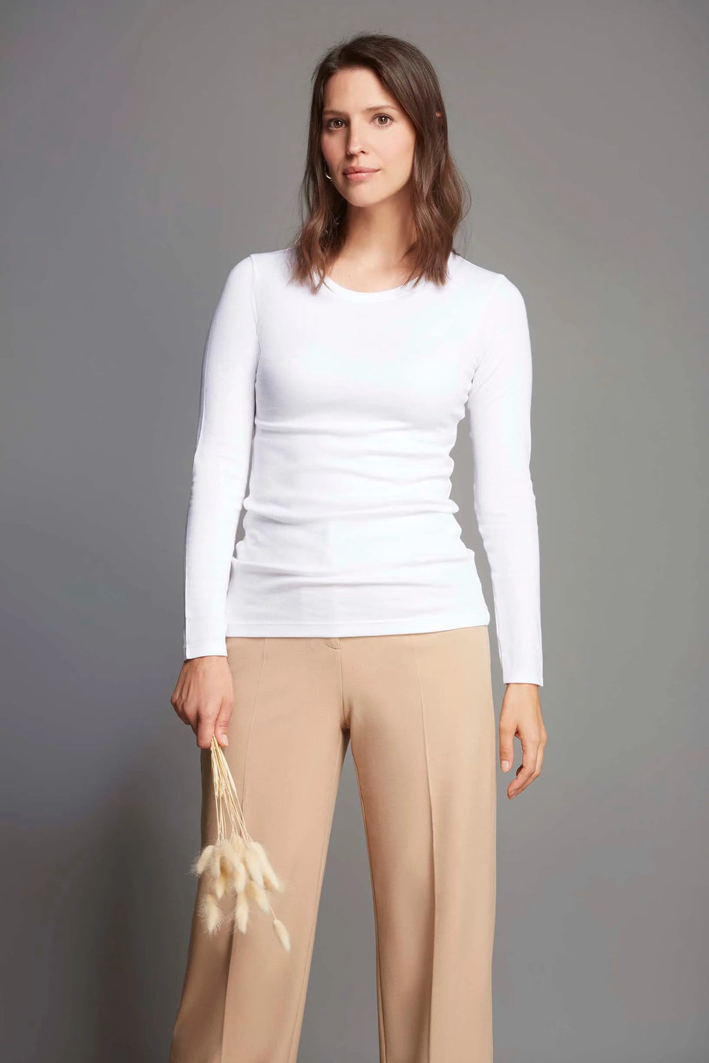 Long Sleeve Crew Neck Cotton Modal T-shirt