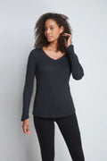 Long Sleeve V Neck Cotton Modal T-shirt