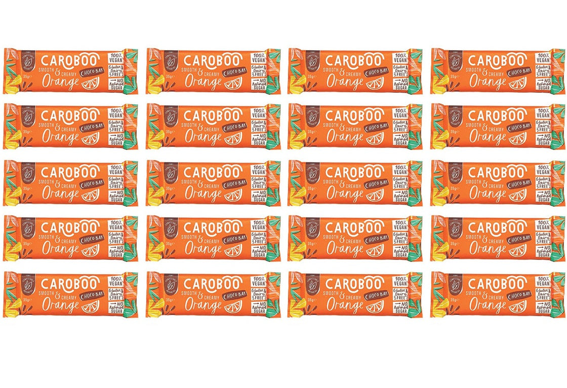 20 x Caroboo Orange Carob Choc Bar - 35g