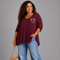 Swing Top with RockThoseCurves™ Heart Motif & Button Tab Sleeves
