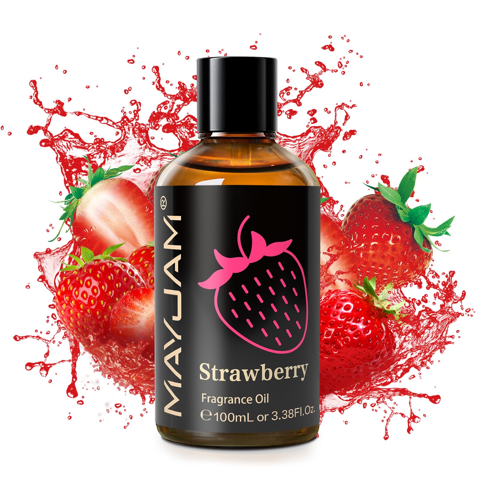 MAYJAM Strawberry Fragrance Oil 100ml | Glass Dropper for Diffusers, Soap & Candle Making