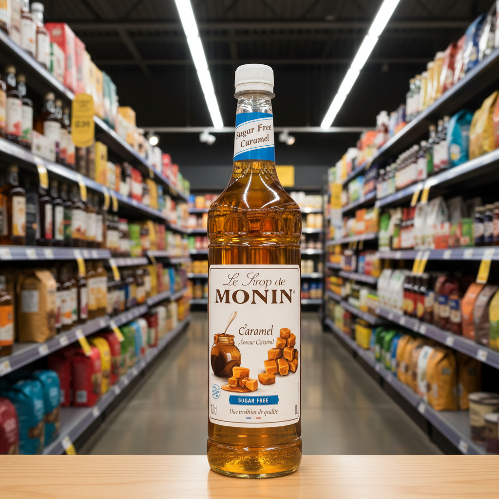 6 x Monin Caramel Sugar Free Syrup 1L