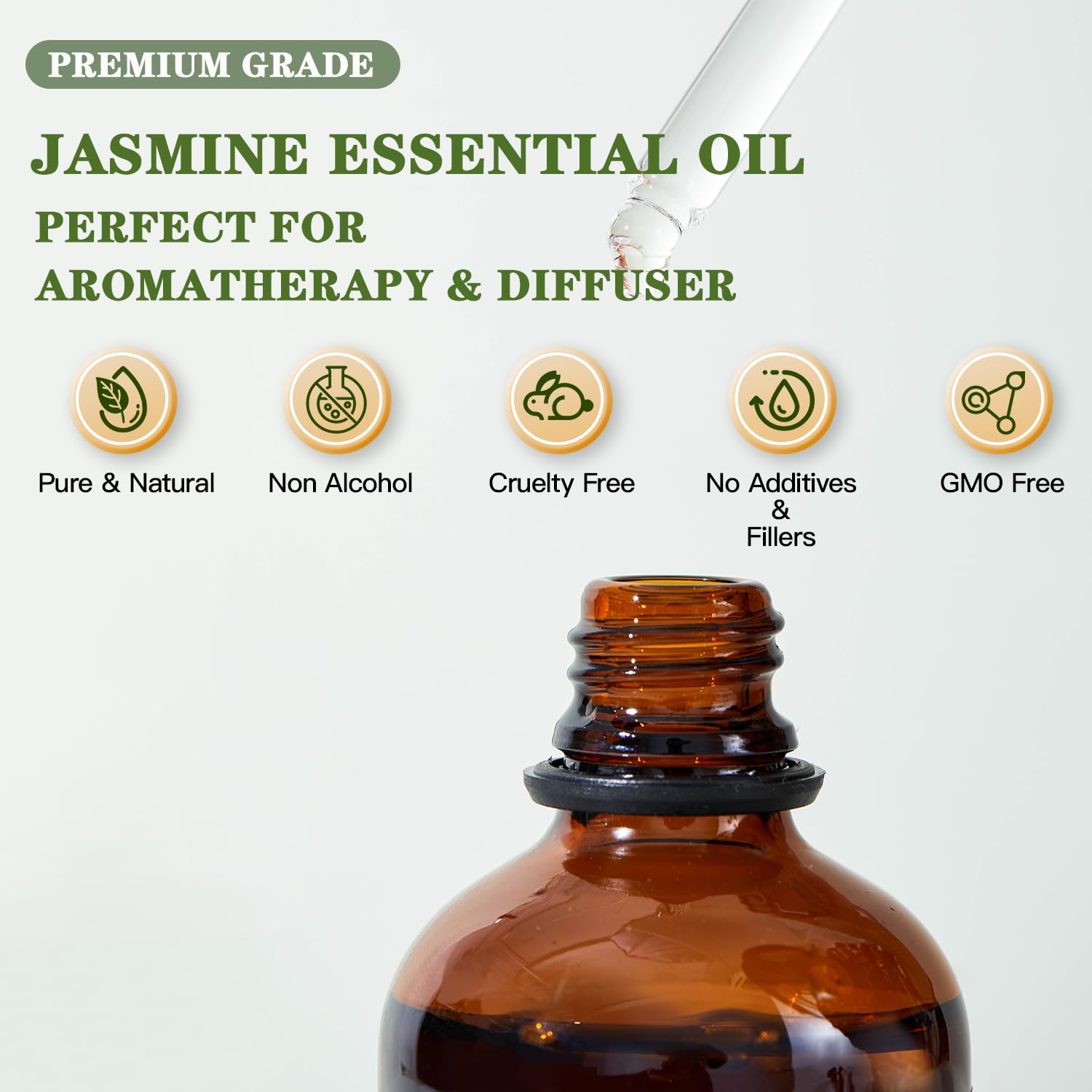 MYDIAIL Jasmine Oil 4oz – Premium Grade Essential Oil for Diffuser & DIY Skincare