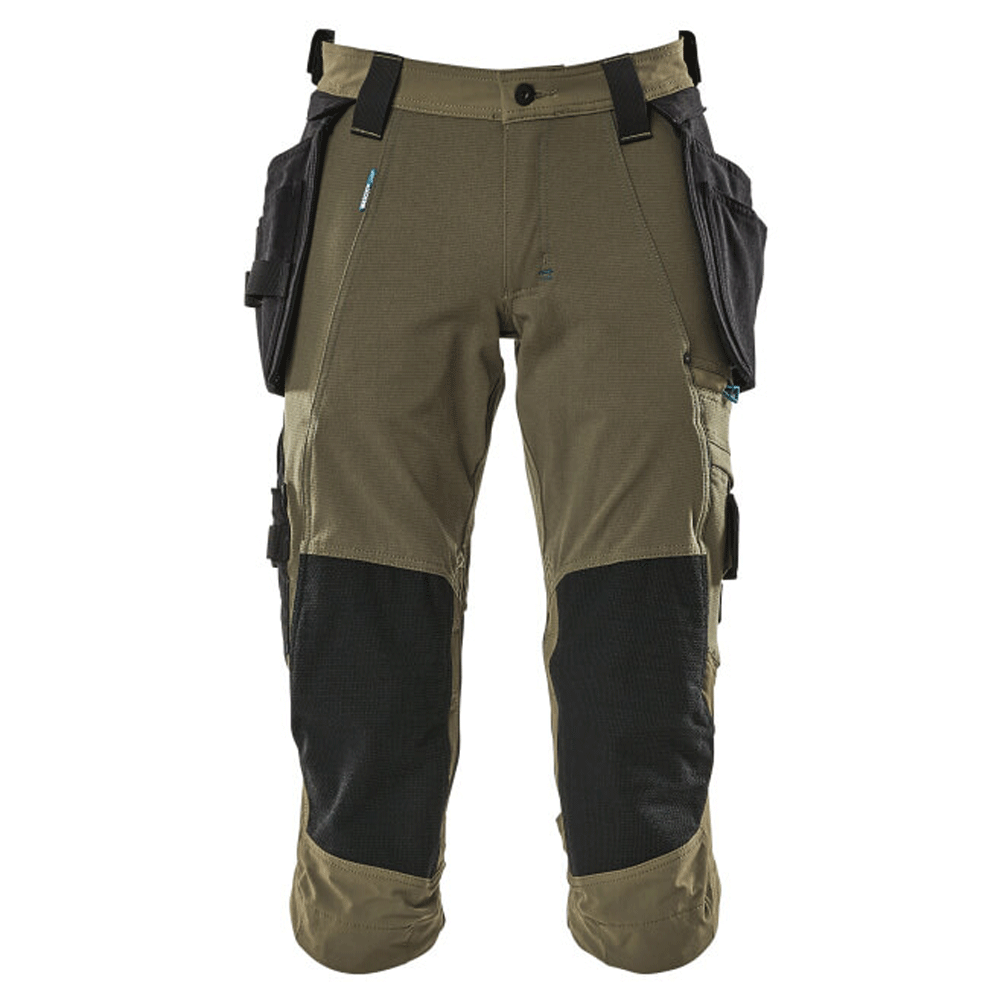 Mascot Advanced 17049 Water-Repellent Knee Pad Holster Pocket Stretch Pirate Trousers Green