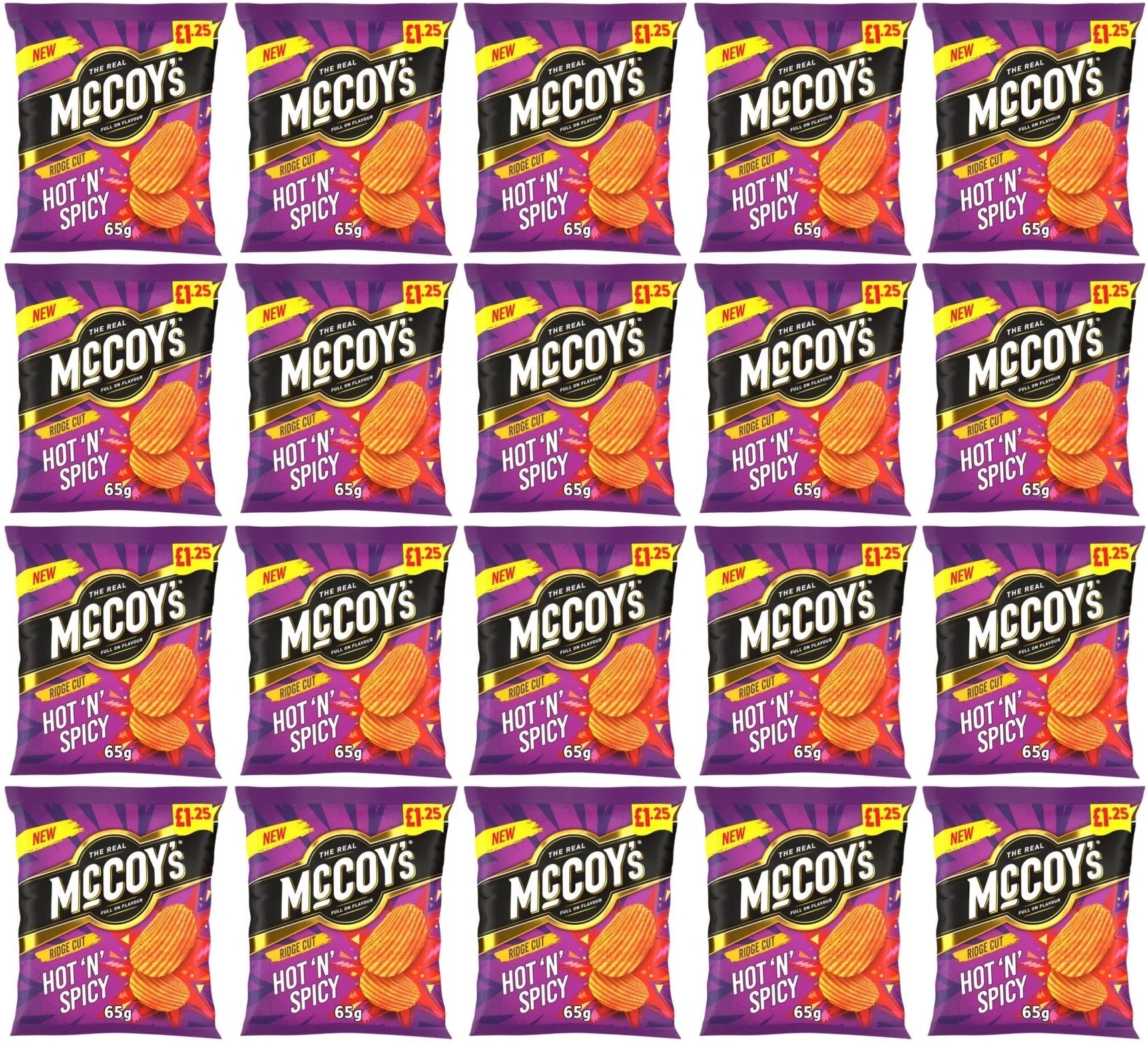 20 x Mccoys Hot N Spicy - 65GM