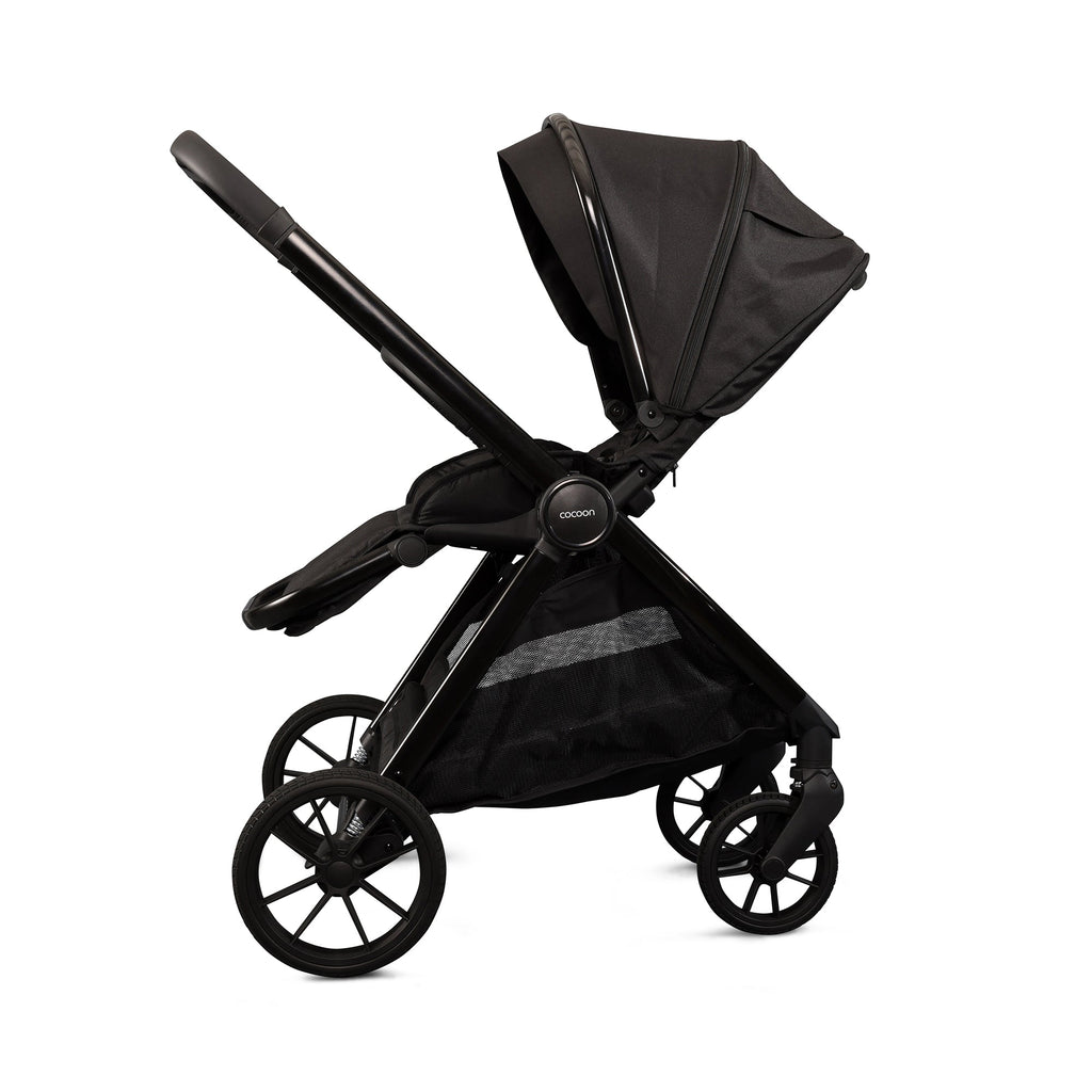 Mee-Go Cocoon Travel System with EVO Spin Car Seat and ISOFIX Base – Liquorice