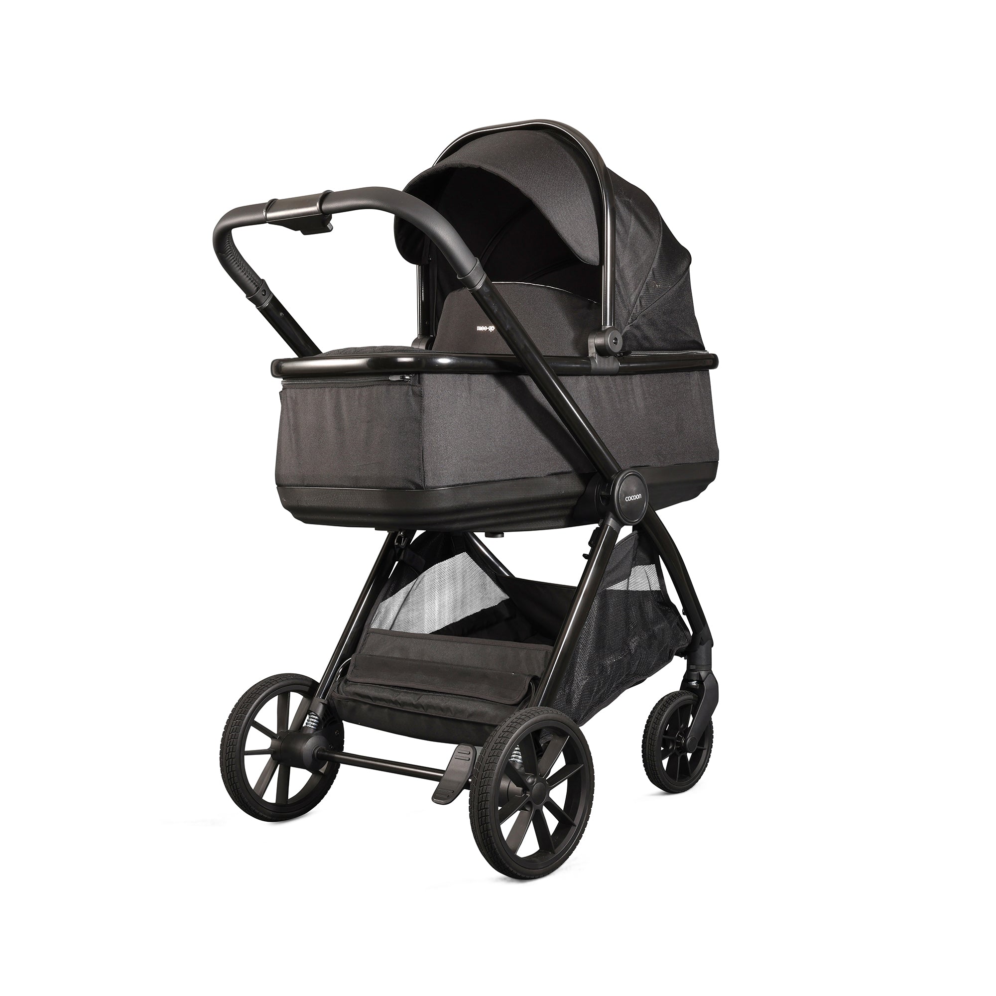 Mee-Go Cocoon Travel System with EVO Spin Car Seat and ISOFIX Base – Liquorice