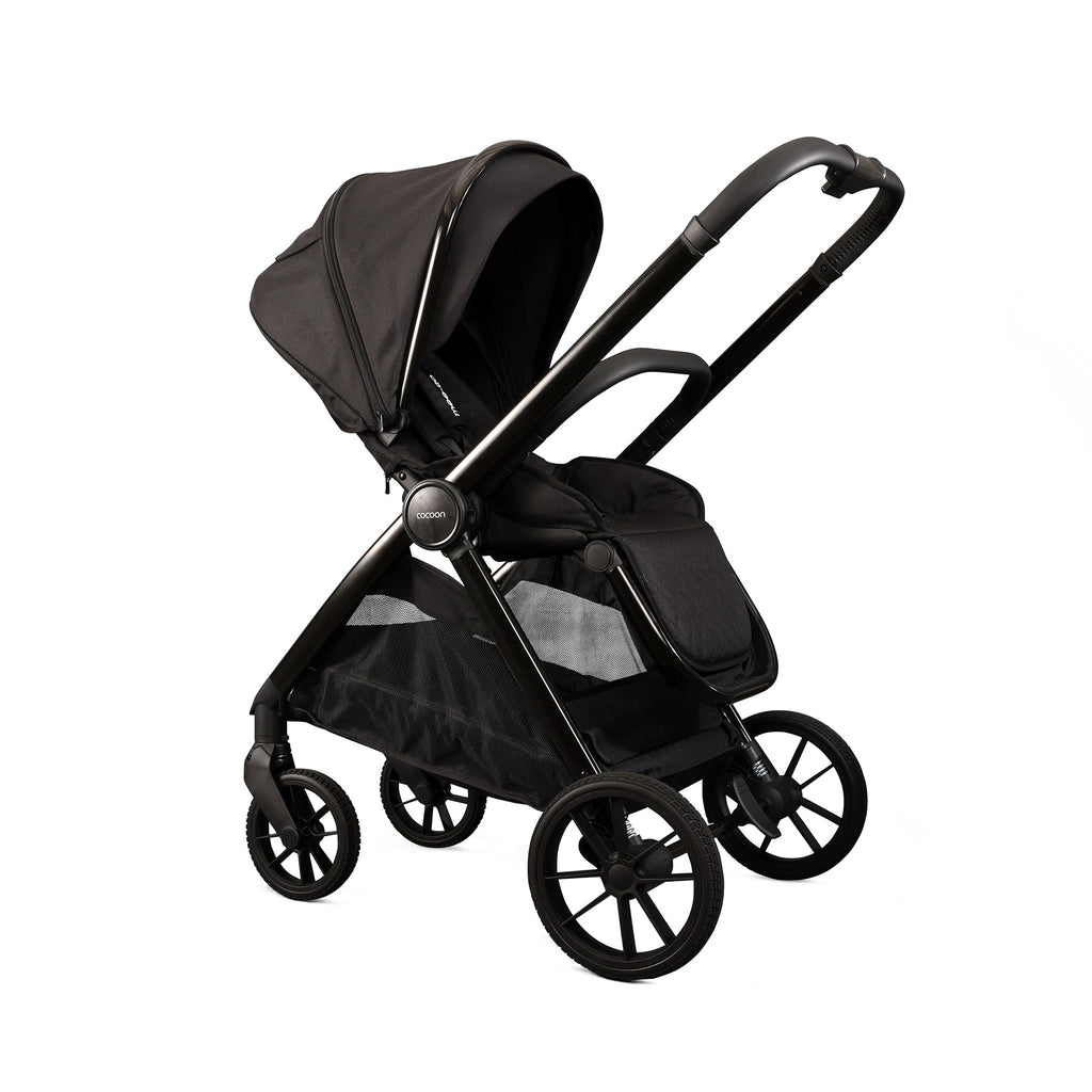 Mee-Go Cocoon Travel System with EVO Spin Car Seat and ISOFIX Base – Liquorice