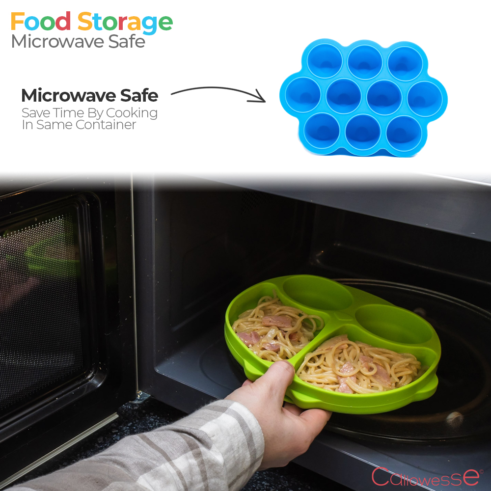 Callowesse Silicone Food Portion Storage Container & Lid – Green