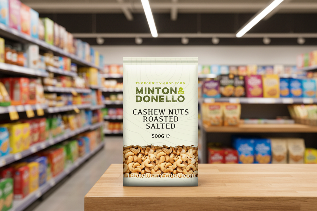 6 x Minton & Donello Cashew Nuts Roasted Salted - 500g